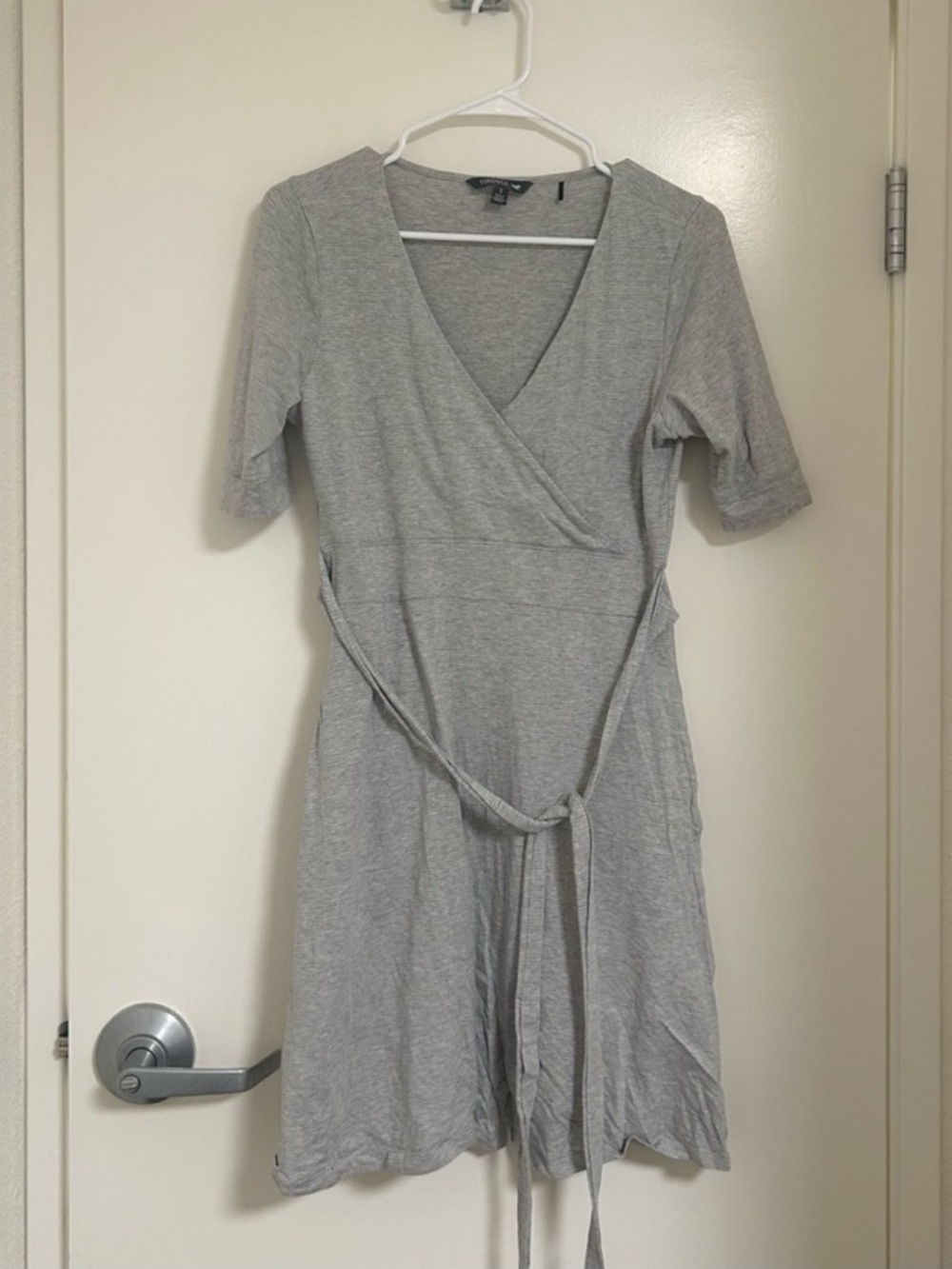 toad and co gray acubi wrap tie dress